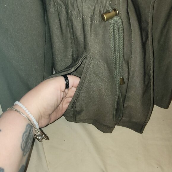 Eden Society Dark Olive Green Utility Chore Jacket Size Large - Picture 9 of 10